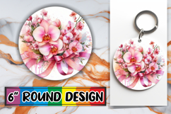 Blissful Round Sublimation Ornaments PNG, Flowers Product Image 1