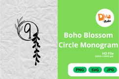 Boho Blossom Circle Monogram - Floral Bohemian Letter Frames Product Image 1