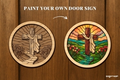 Nativity Stained Glass Door Sign Laser Cut | Door Hanger Product Image 2