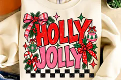 Holly Jolly PNG, Preppy Merry Coquette Christmas PNG Product Image 1