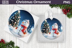 3D Snowman Ornament PNG | 3D Christmas Ornament Product Image 1