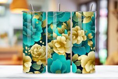 Gold Floral Mirage Tumbler Wrap | Sublimation PNG design Product Image 3