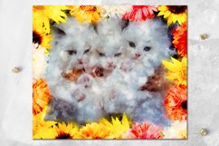 Cats &amp; flowers | skinny tumbler sublimation design bundle Product Image 9
