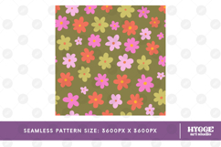 Retro Flowers Seamless Pattern Floral Png Sublimation Daisy Product Image 2