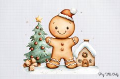 Funny Christmas Gingerbread Man Clipart Bundle PNG Product Image 12