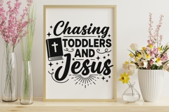 Chasing Toddlers And Jesus Svg, Christian Mom Svg, Faith Svg Product Image 9