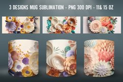 Flowers 3D Mug Sublimation PNG Mug Wrap Product Image 1