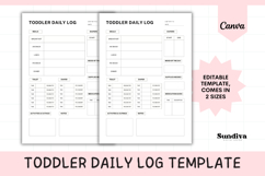 Editable Toddler Daily Log Canva Template 1 Product Image 1