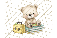 Cute Back to School Animals PNG Clipart with Books &amp; Bags Product Image 5