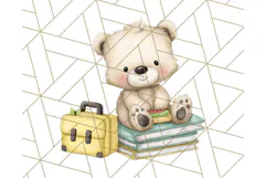 Cute Back to School Animals PNG Clipart with Books & Bags Product Image 5