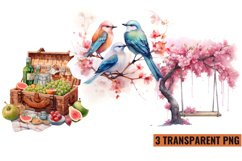 Watercolor Spring Clipart, Hello Spring Clipart Product Image 1