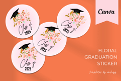 Floral Graduation Sticker Template Editable Canva Product Image 2
