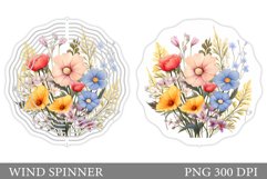 Wildflowers Wind Spinner. Floral Wind Spinner Design Product Image 1