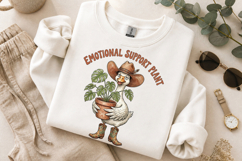 Emotional Support Plant PNG, Funny Goose Cowboy Sublimation Product Image 9