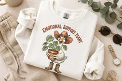 Emotional Support Plant PNG, Funny Goose Cowboy Sublimation Product Image 9