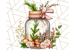 Whimsical Cottagecore Kitchen Clipart, Retro Coral PNG Decor Product Image 5