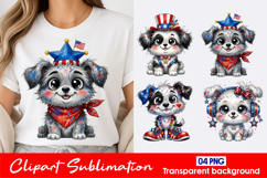 Patriotic Dog Clipart PNG Product Image 1