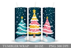 Christmas Tree Tumbler Sublimation. Christmas Tumbler Design Product Image 1