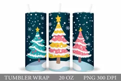 Christmas Tree Tumbler Sublimation. Christmas Tumbler Design Product Image 1