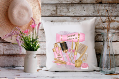 Pink Hair Salon Sublimation PNG Beauty Tools Design Product Image 9