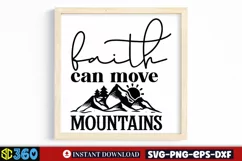 Faith can move mountains SVG, Farmhouse Christian SVG Product Image 3