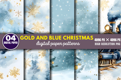 Gold and Blue Christmas Backgrounds PNG Product Image 1