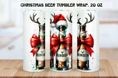 Funny christmas beer Tumbler Wrap|PNG. Product Image 1