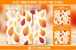 Autumn Flower Tumbler Wrap Designs, Sublimation Wrap Product Image 1
