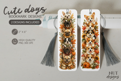 Fall corgi french bulldog bookmark, autumn dog bookmark Product Image 1