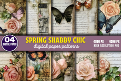 Spring Shabby Chic Digital Paper PNG Product Image 1