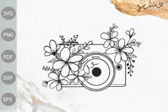 floral camera svg cut files/ funny girl svg cut files Product Image 1