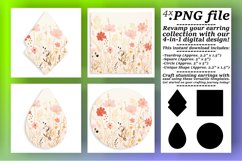 Patterned Elegance: Boho Flower Sublimation Jewelry Product Image 1