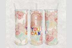You Can Retro Boho Flowers 20 oz tumbler sublimation design Product Image 1