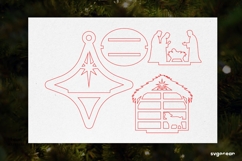3D Nativity Scene Ornament Laser Cut | Glowforge | SVG Product Image 2