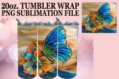 20oz Tumbler Sublimation: Sparkly Butterfly Wrap Product Image 1