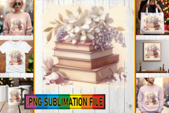 Sweet PNG Designs for TSHIRTS, Book and flower Product Image 1