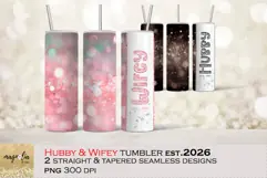 Hubby and Wifey Wedding Est.2026 Tumbler Sublimation Product Image 1