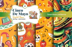 Cinco de Mayo digital paper, fiesta digital paper Product Image 1