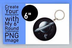 Whimsical Keychain Circle Design PNG , Astronaut Product Image 1