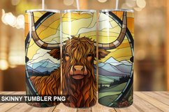 Stained Glass Highland Cow PNG Tumbler Design Product Image 1
