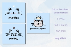 3 Cute Baby Cat Face Tumbler Wrap Kawaii 20 oz Sublimation Product Image 2