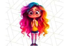Cute Girl Clipart PNG, Playful Character Illustration Product Image 5