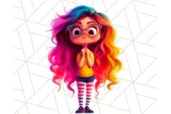 Cute Girl Clipart PNG, Playful Character Illustration Product Image 5