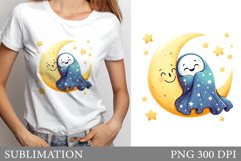 Cute Ghost Sublimation. Cute Ghost T-Shirt Design Product Image 1
