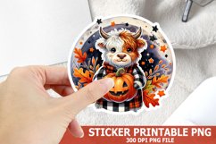 Halloween Highland Cow Sticker| Halloween Sticker Product Image 1
