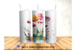 Watercolor Flower 20OZ Tumbler Sublimation Design Product Image 4