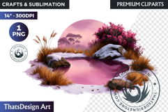 Watercolor Winter Landscapes and Snowy Cabin Illustrations Product Image 1