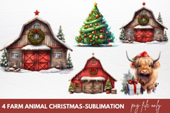 Christmas Farm Animals Clipart Christmas Animals Product Image 1