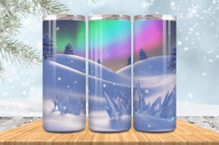 Winter Wonderland Snowflake PNG, Icy Tree 20oz Tumbler wrap Product Image 1