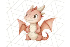 Watercolor Baby Dragon Clipart, Cute Nursery Fantasy PNG Product Image 3